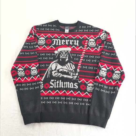 Star Wars Merry Sithmas Crewneck Fair Isle Ugly Christmas Sweater Men's Large - Picture 1 of 7